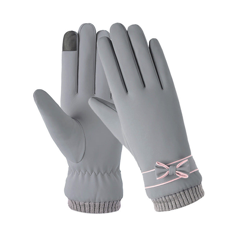 Gloves Women's Skin-feeling Fabric Soft And Windproof