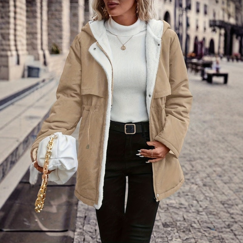 Women's Thick Warm Jacket Solid Color