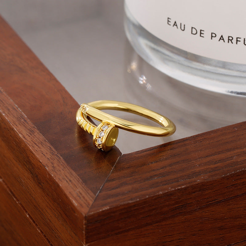 New French Nail Ring For Women, Versatile And Stylish With A Unique Minimalist Design