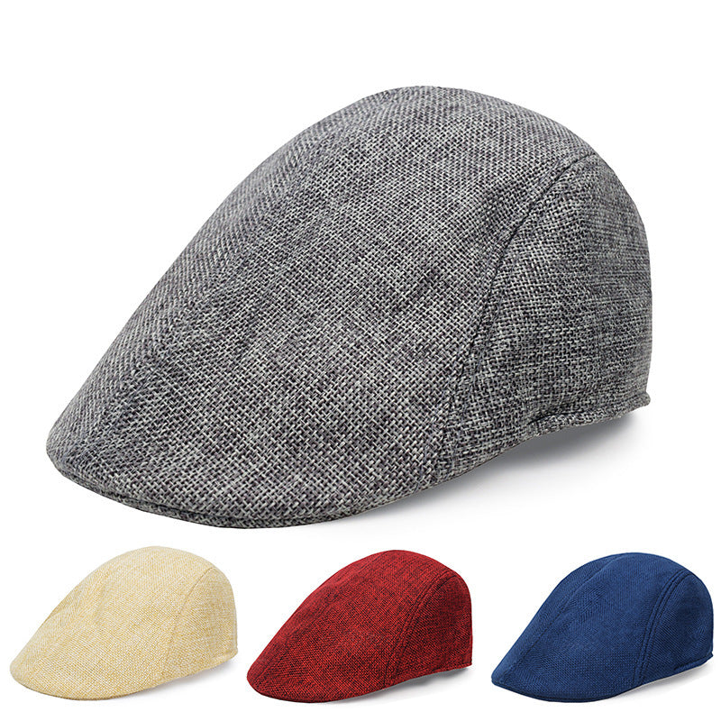 Cotton And Linen Beret Men's Retro Peaked Cap