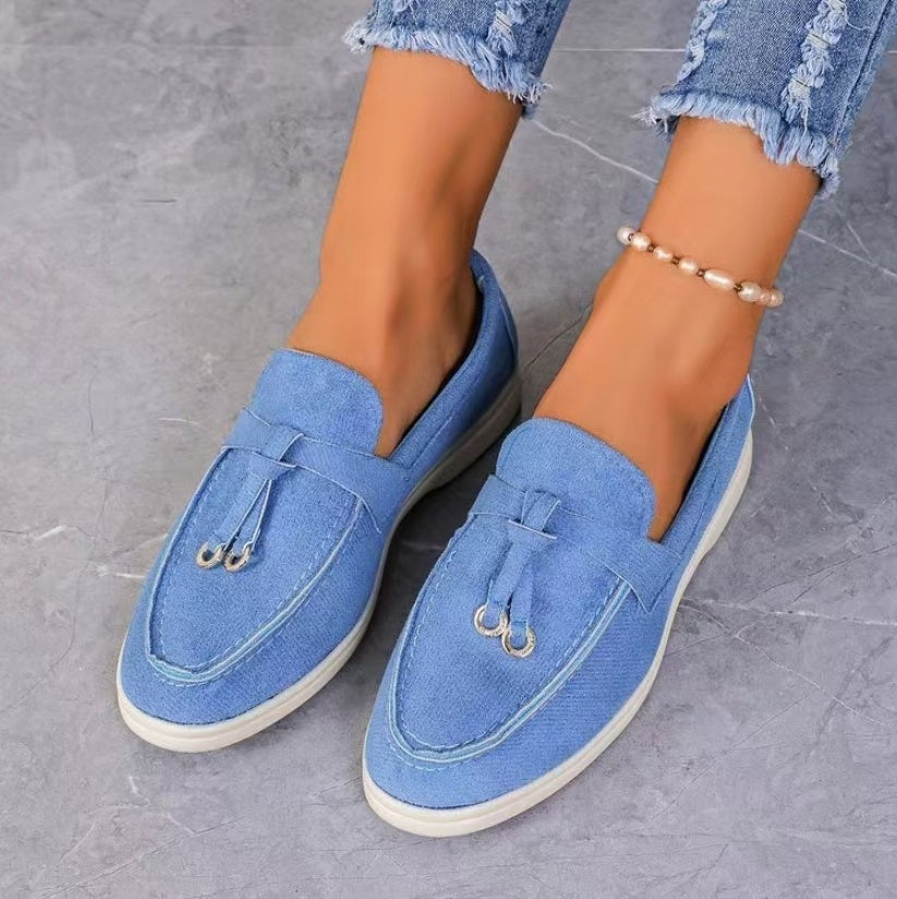 Plus Size Women's Round Toe Slip-on Peas Casual Shoes