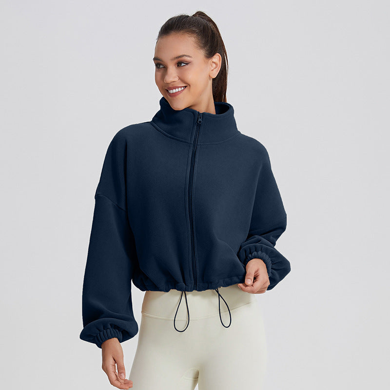 Warm Sports Thickening Loose Lapel Slimming Casual Sweatshirt