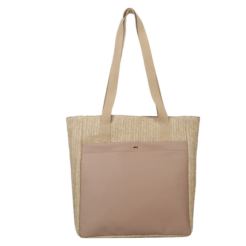 New Simple Casual One Shoulder Retro Large Capacity Tote Commuter Bag