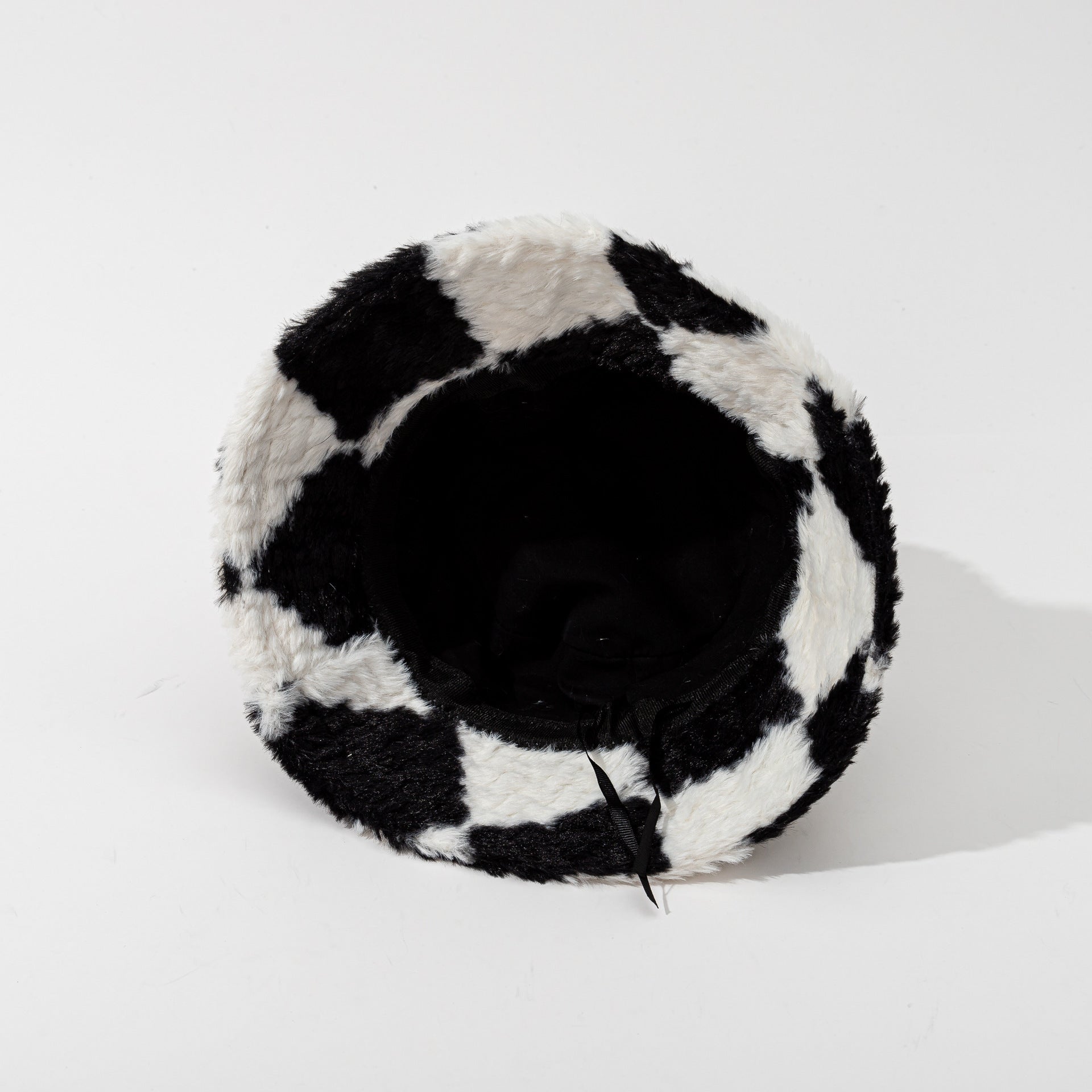 Square Plaid Plush Fisherman Hat