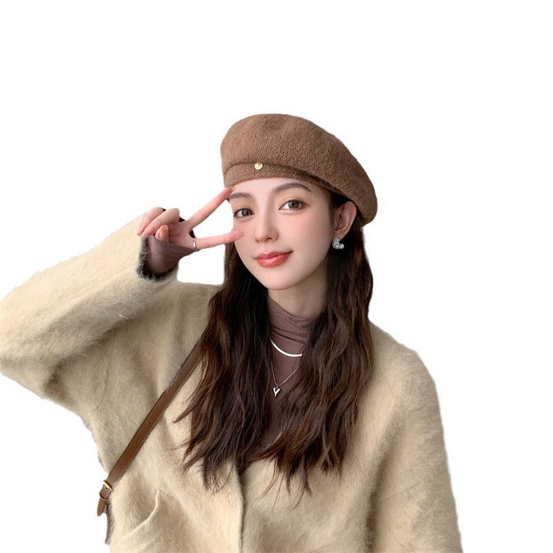 Woolen Japanese And Korean Style All-match Pumpkin Hat Autumn And Winter Painter Hat