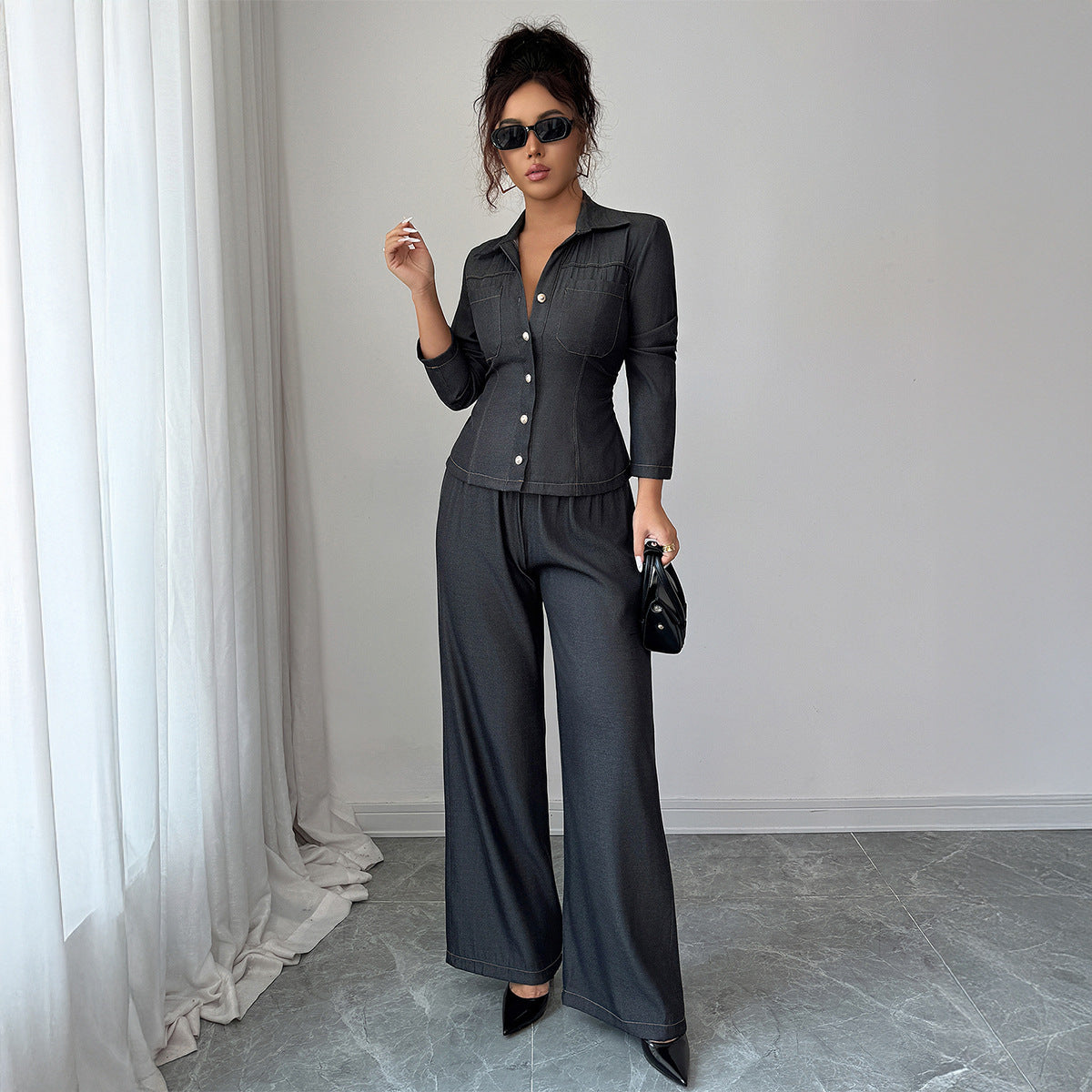 Women's Two-Piece Set With Coat And Long Skirt