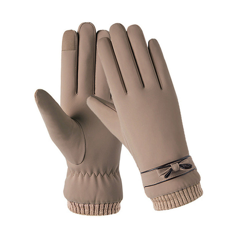 Gloves Women's Skin-feeling Fabric Soft And Windproof