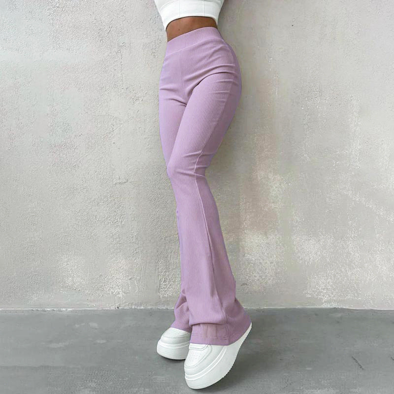 Women's Solid Color Slim Fit Fashion Micro Flared Pants