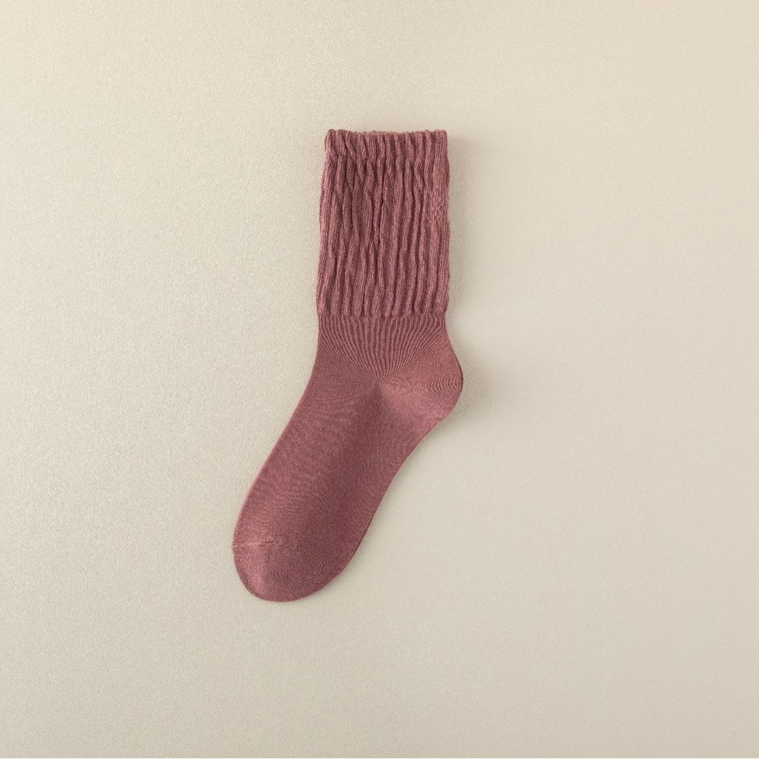 Autumn And Winter Cotton Socks Korean Style Girl Mid-calf Length