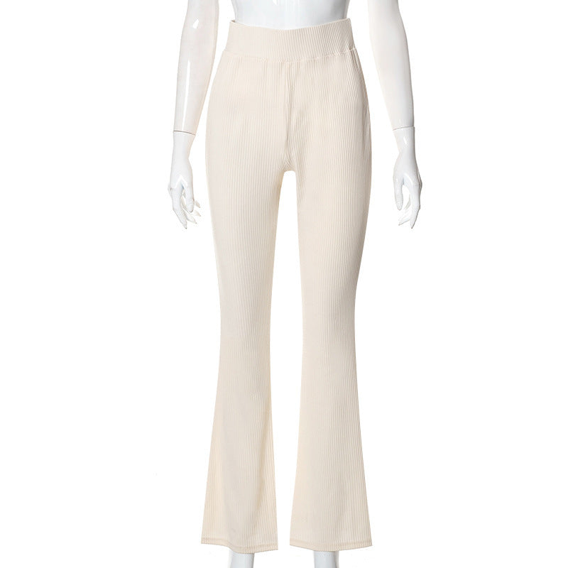 Women's Solid Color Slim Fit Fashion Micro Flared Pants