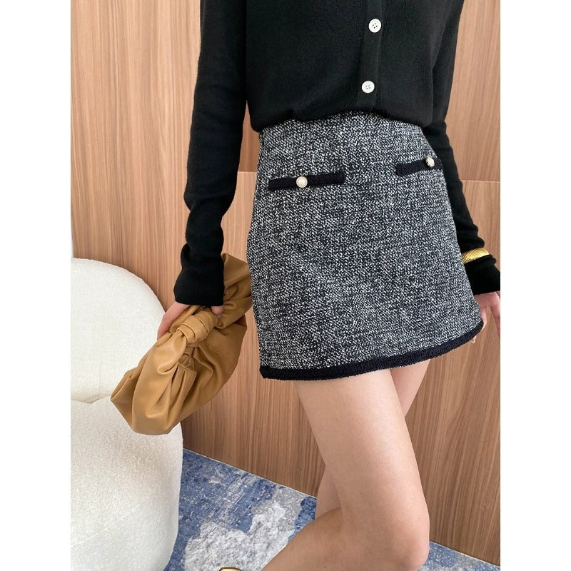 High-end Stylish French Style Classic Style A- Line Temperament Skirt