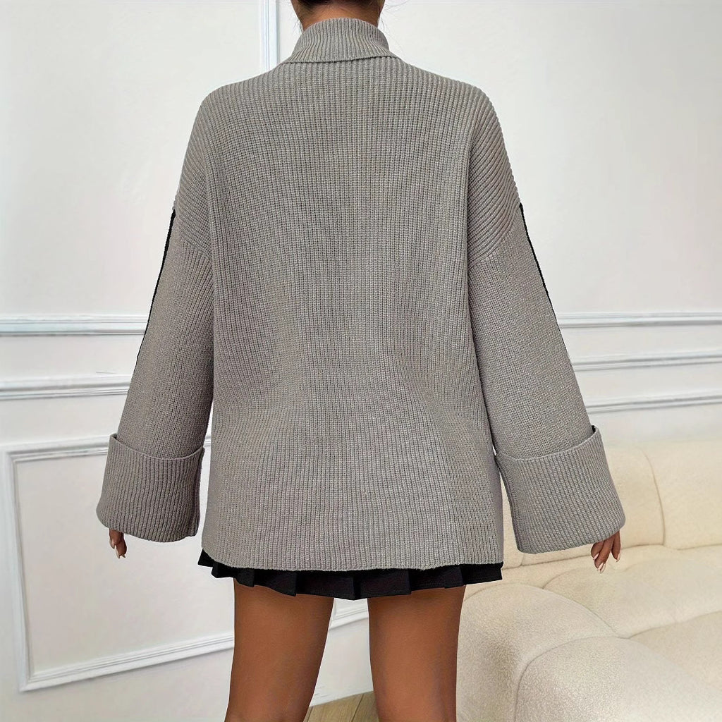 Women's Fashion High Collar Knitted Sweater