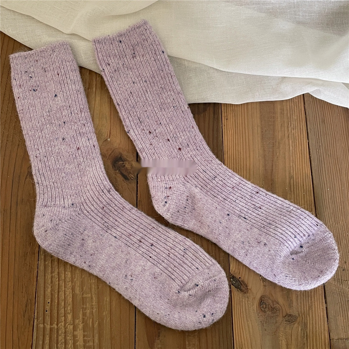 Female Solidcolor Mid-calf Length Cashmere Socks