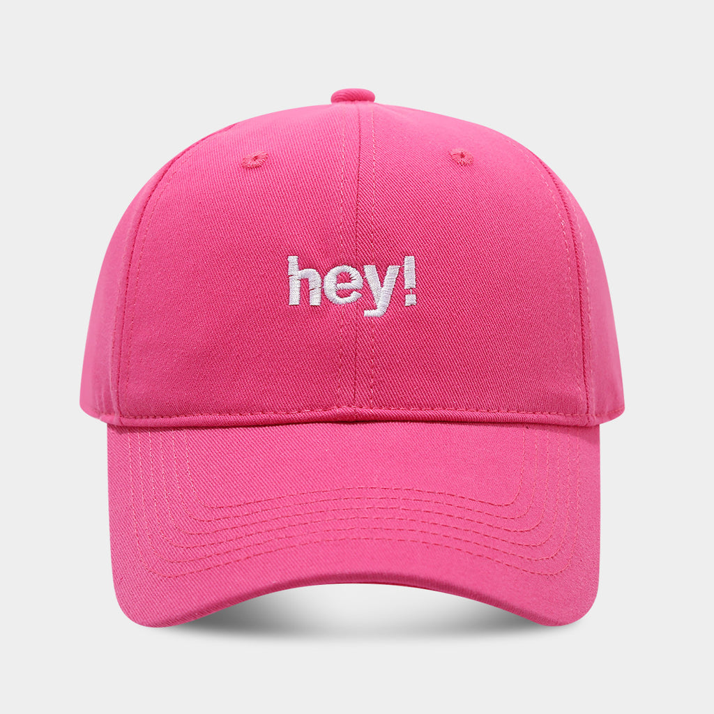 Creative Letters Hey Embroidery Soft Top Peak Cap
