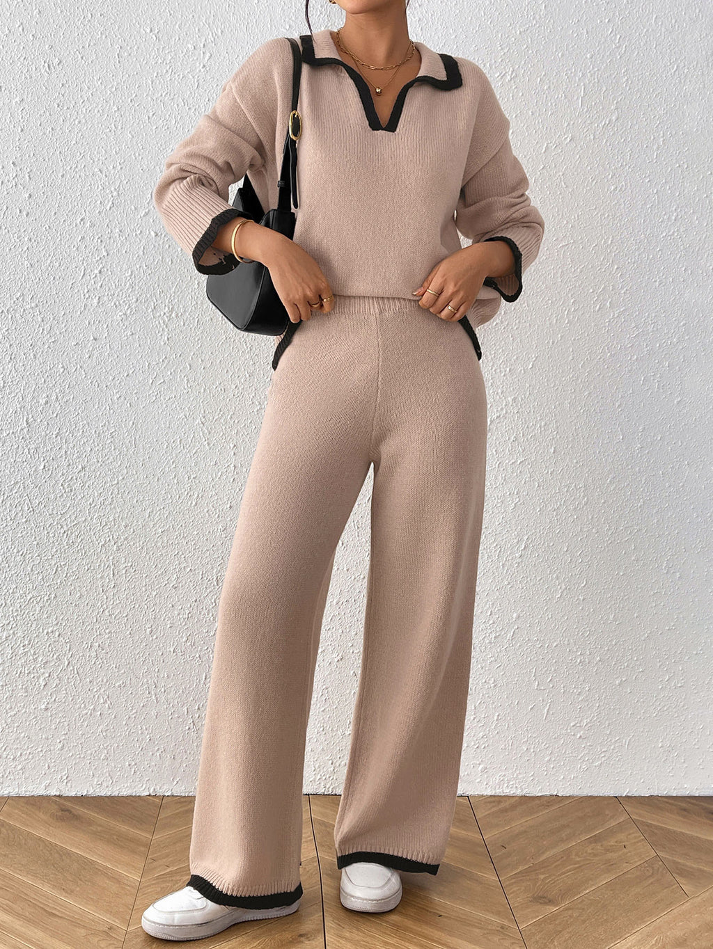 Sweater Wide-leg Casual Pants Two-piece Set