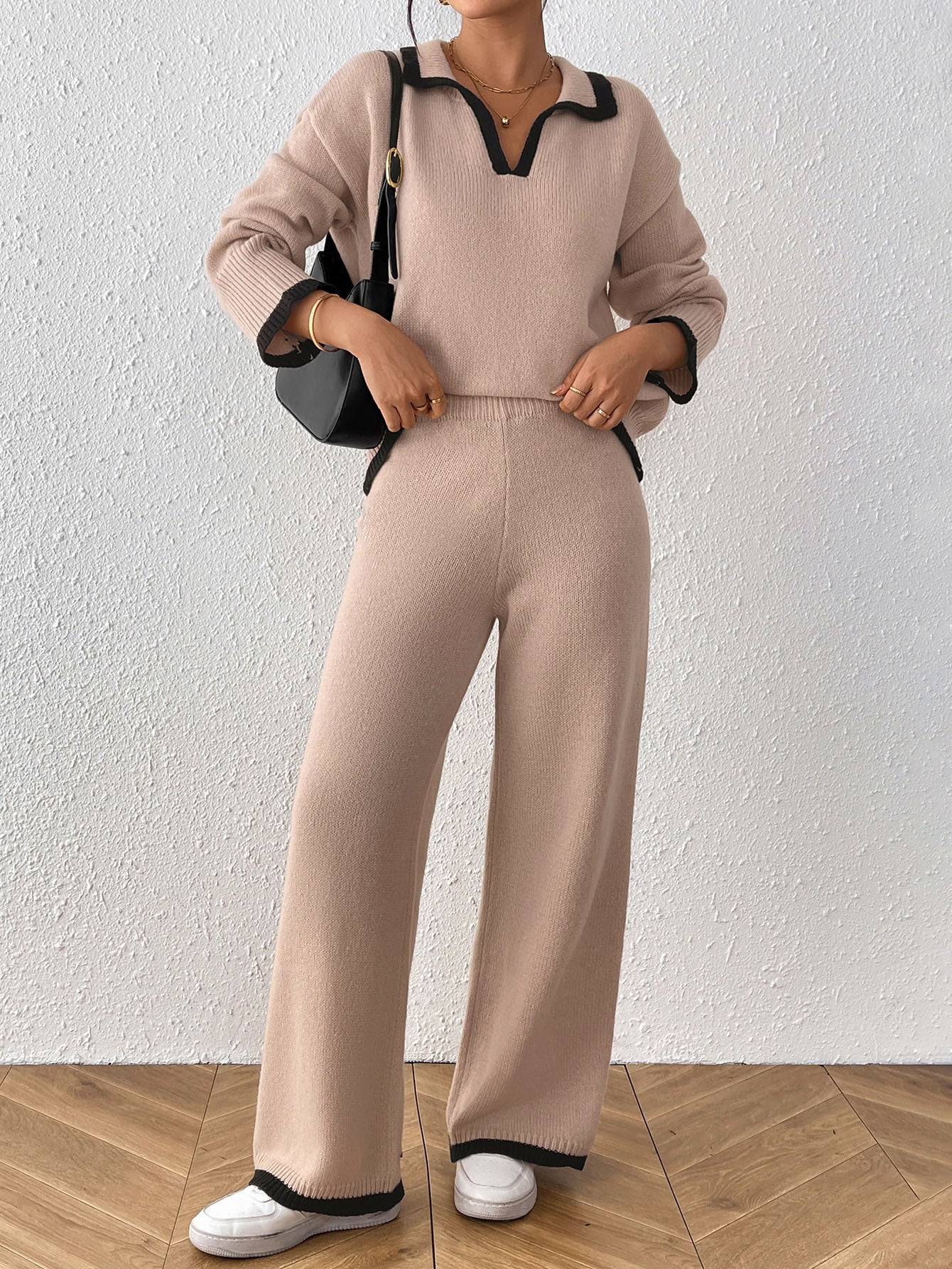 Sweater Wide-leg Casual Pants Two-piece Set