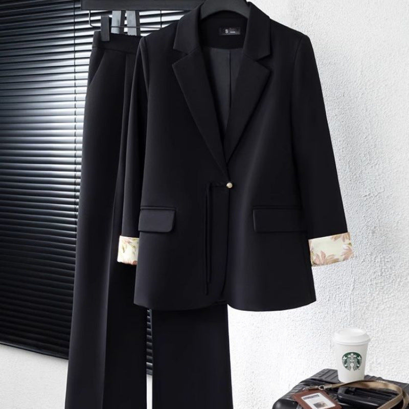 Casual High Waist Trousers Two-piece Suit Women