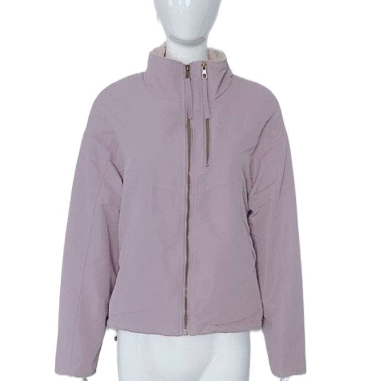 Velvet Stand Collar Cotton-padded Coat For Women