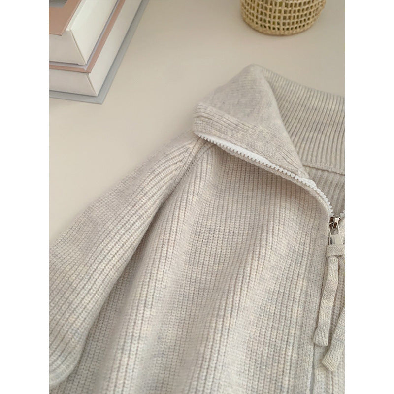 Spring Concise Idle Style Soft Glutinous Coat Thermal Knitting Coat