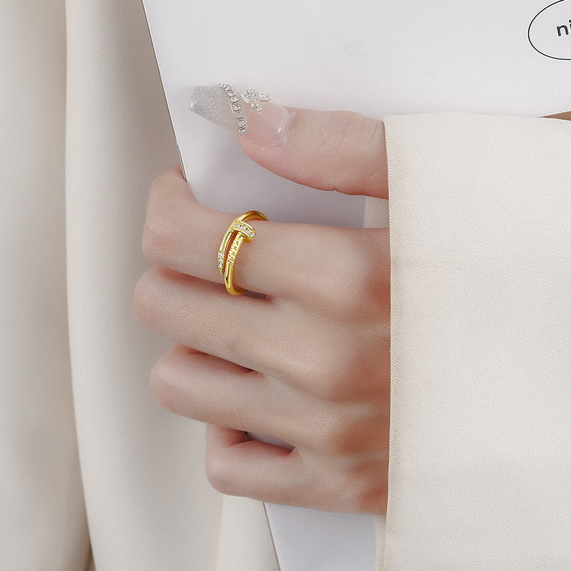 New French Nail Ring For Women, Versatile And Stylish With A Unique Minimalist Design