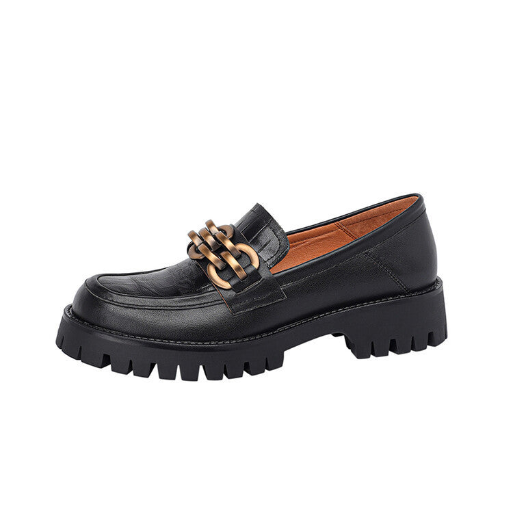 European And American Style Retro Platform Loafers