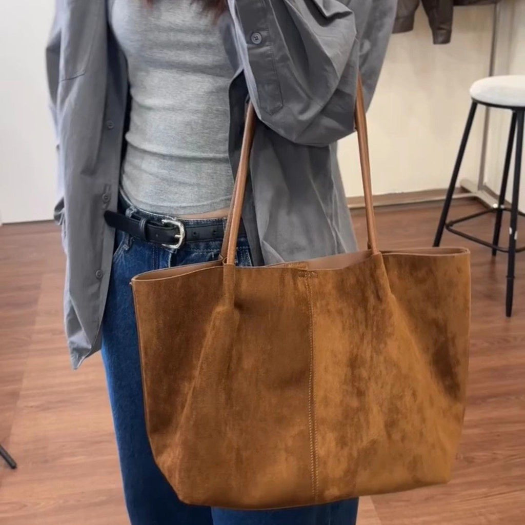 Commuter Retro Large Capacity Autumn And Winter Portable Tote Bag